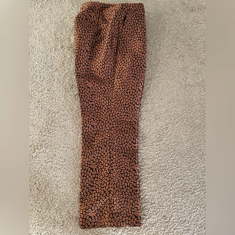 Kate Spade Flora Elegant Pants cropped leopard jacquard size 10 office business